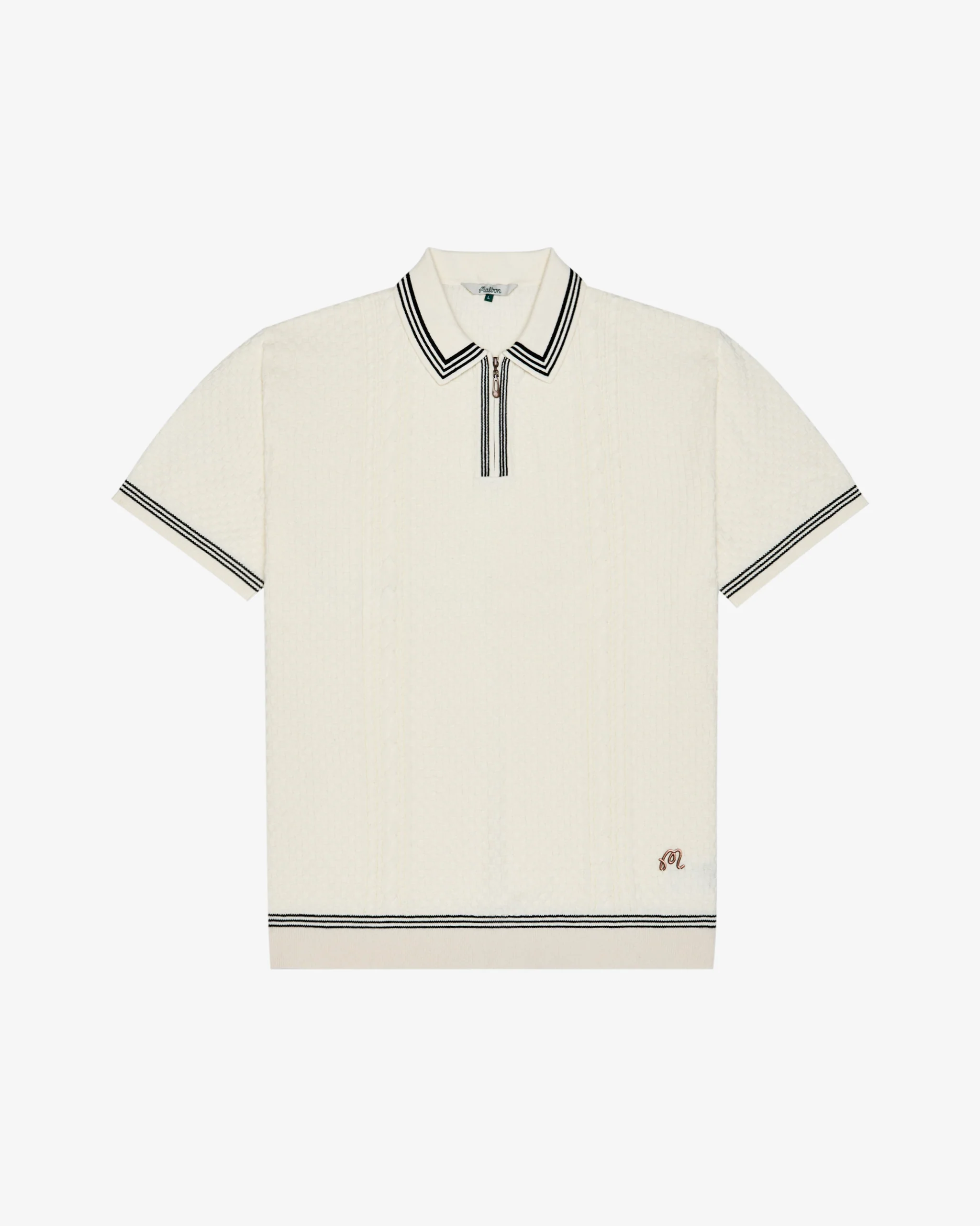 Malbon Navarro Polo - Cream | Premium Textured Golf Knit – Gray's Golf